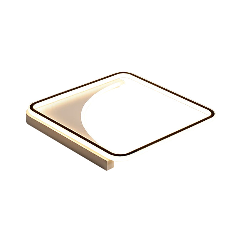 Metal Square Flushmount Lighting Modern LED Flush Light Fixture in Black, 16.5"/20.5" Wide