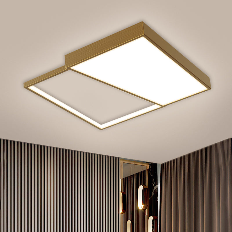Geometry Ceiling Light Fixture Nordic Metal LED Gold Flushmount Lighting, 16.5"/20.5" Wide
