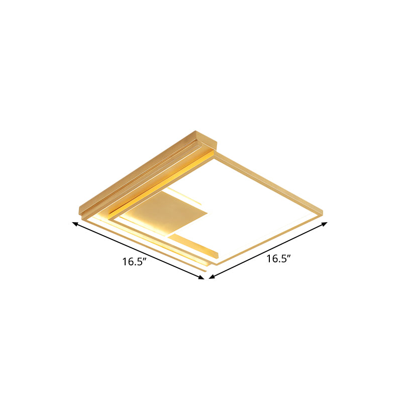 16.5"/20.5" W Modernism Geometric Flush Mount Acrylic LED Bedroom Flush Light Fixture in Gold