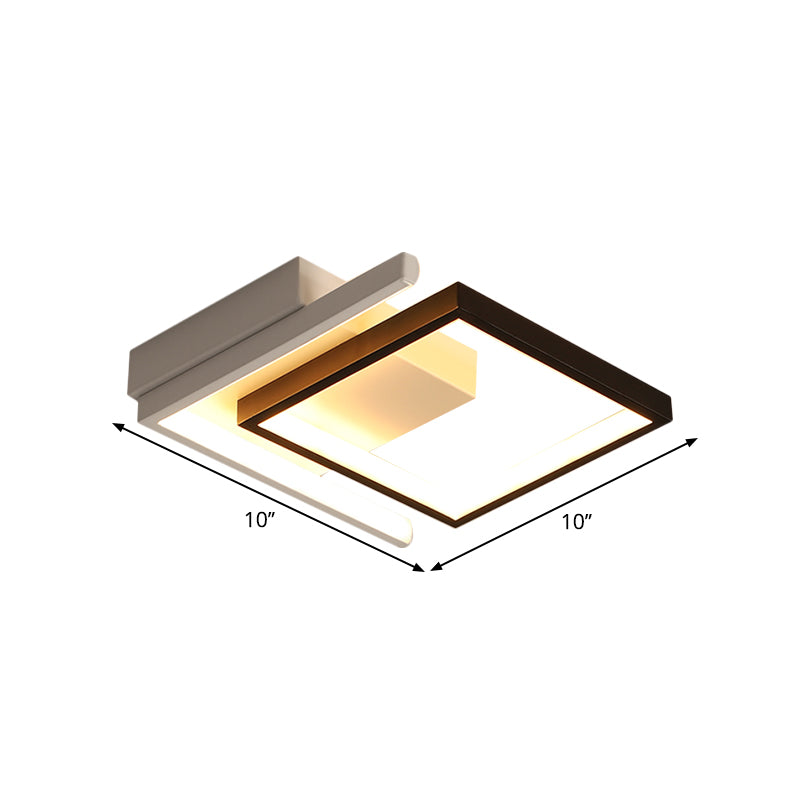 Metallic Geometric Flush Mount Lamp Contemporary LED Black Ceiling Mounted Fixture