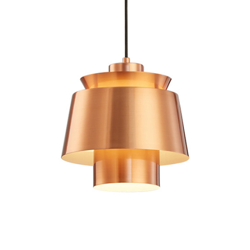 Lámpara de luz colgante de estilo modernista Metálico 1 cabezal Lámpara colgante de sala de estar en negro/gris
