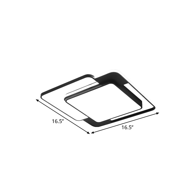 Geometry Flush Light Fixture Modernism Metallic LED Black Flush Mount Lamp, 16.5"/20.5"/24.5" Width