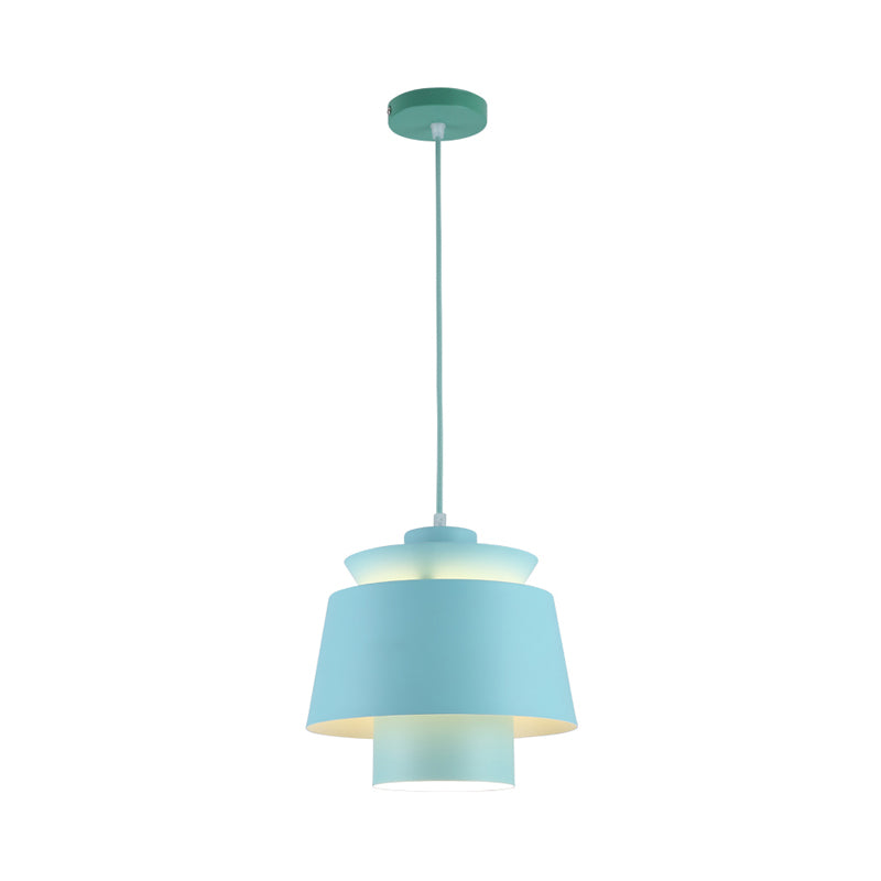 Lámpara de luz colgante de estilo modernista Metálico 1 cabezal Lámpara colgante de sala de estar en negro/gris