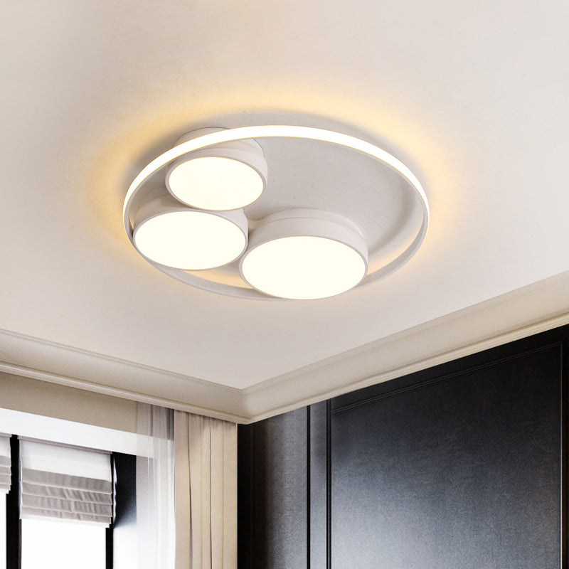 Grigio / White Round Flush Mount Lampada Nordic LED Acrilico Flush Soffitto Luce per Camera Da Letto, 18 "/21.5" /31 " Larghezza