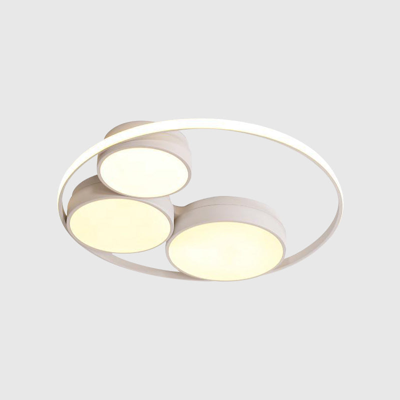 Grigio / White Round Flush Mount Lampada Nordic LED Acrilico Flush Soffitto Luce per Camera Da Letto, 18 "/21.5" /31 " Larghezza