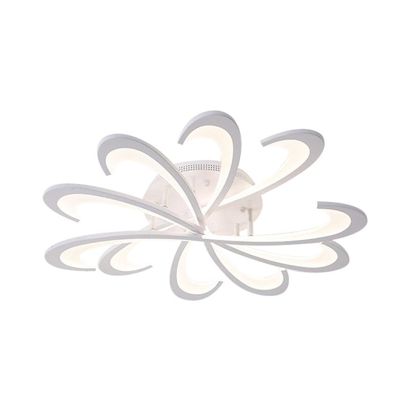 Metallic Floral Flush Mount Light Modern Black/White LED Ceiling Mounted Fixture in Warm/White Light, 31.5"/39" W