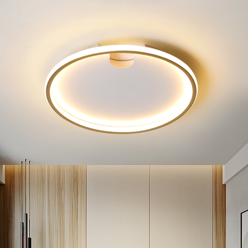 Illuminazione a soffitto della camera da letto del LED stile moderno oro flush Mount con la tonalità rotonda del metallo, 16 "/19.5" W