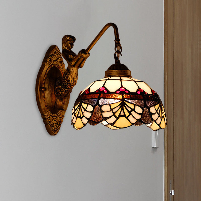 1 luminaire mural à dôme festoné de tête