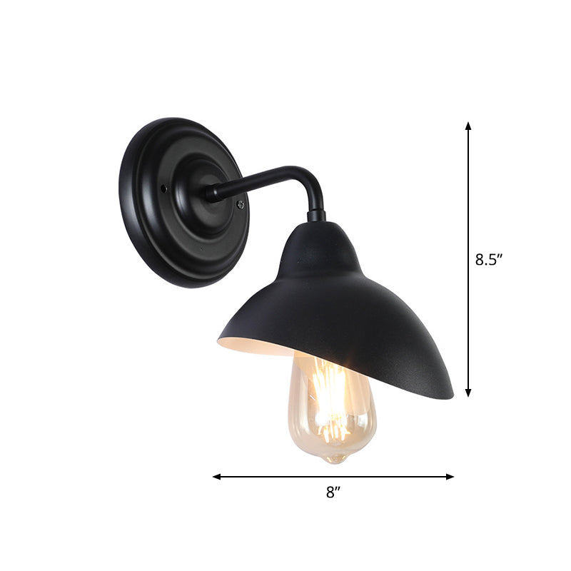 1 Glühbirnenkuppel-ähnliche Wandhalterung Lichtlager schwarzes Metallic Wall Lighting Ideen für Schlafzimmer