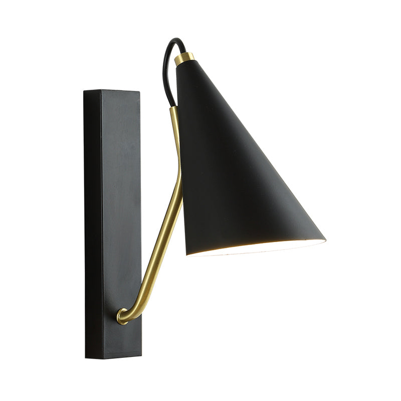 Zwart taps toelopende wandverlichting Modern 1 licht metallic wand gemonteerde lamp voor eetkamer