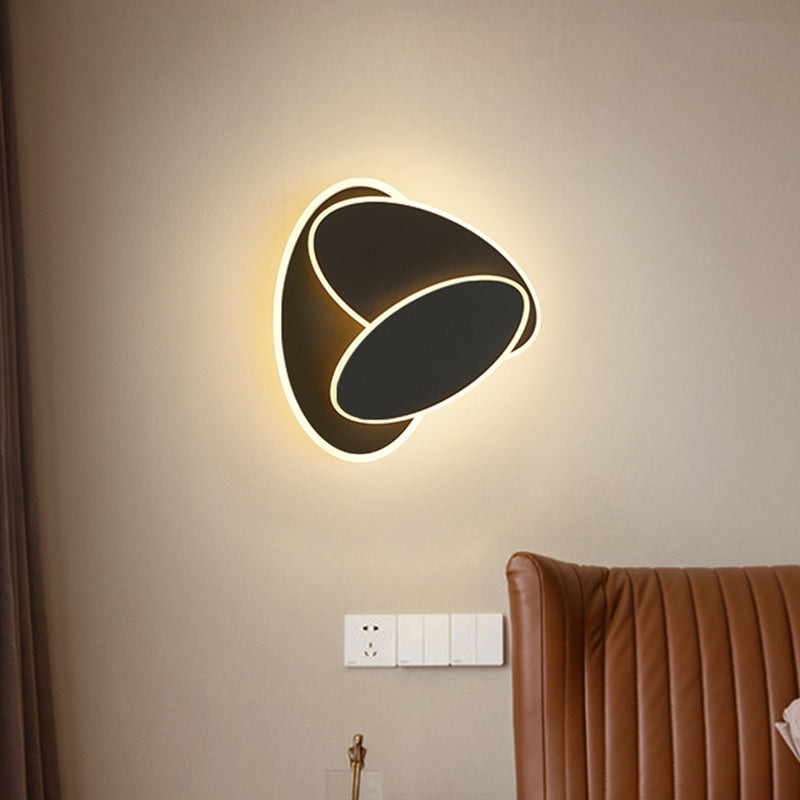 Iluminación de montaje de pared girable redondo negro/negro Luz de pared acrílica LED modernista Actualización en luz cálida/blanca