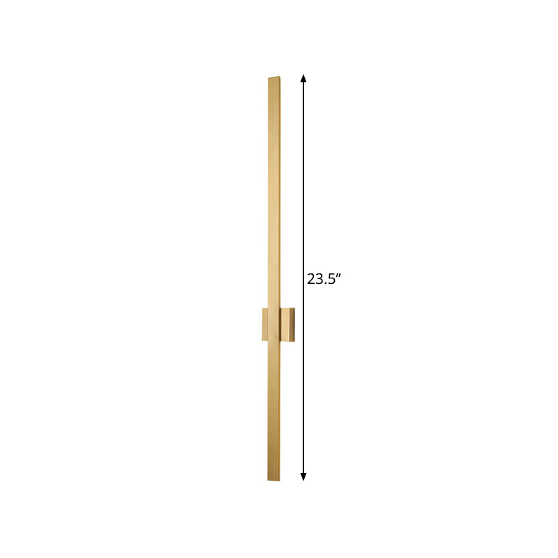 Acrylic Rectangle Wall Mount Lighting Nordic 23.5"/31.5" Wide LED Wall Light Sconce in Gold, Warm/White Light