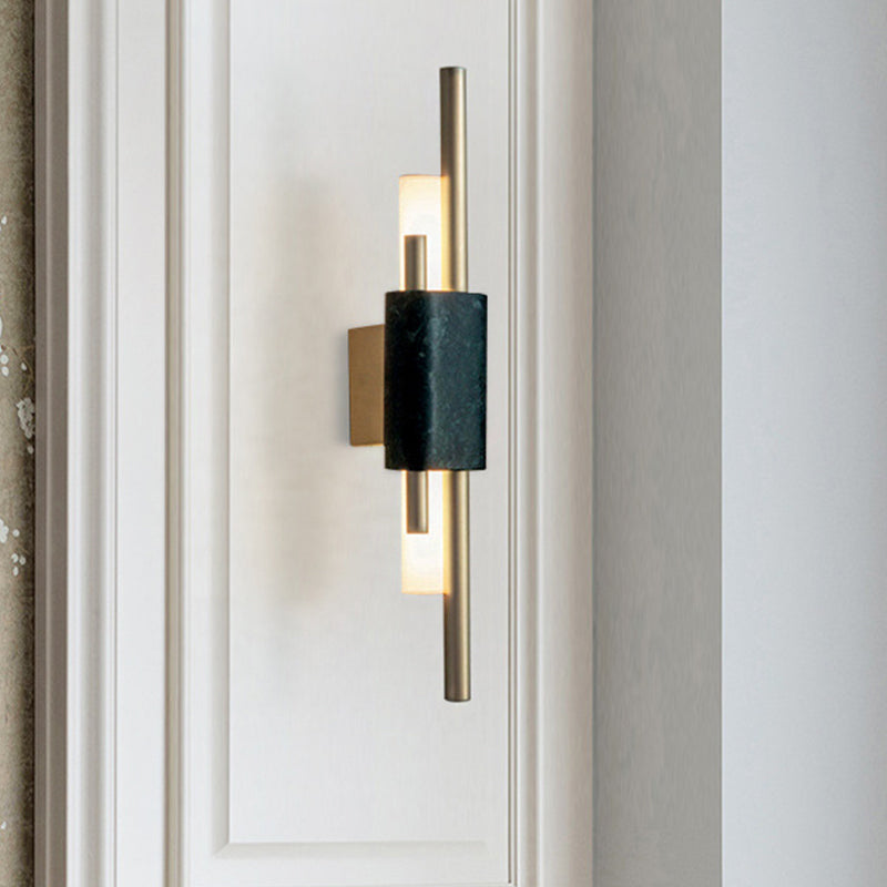 Metal Tube Wall Lighting Minimalist LED Wall Mount Light Fixture in Black for Bedroom