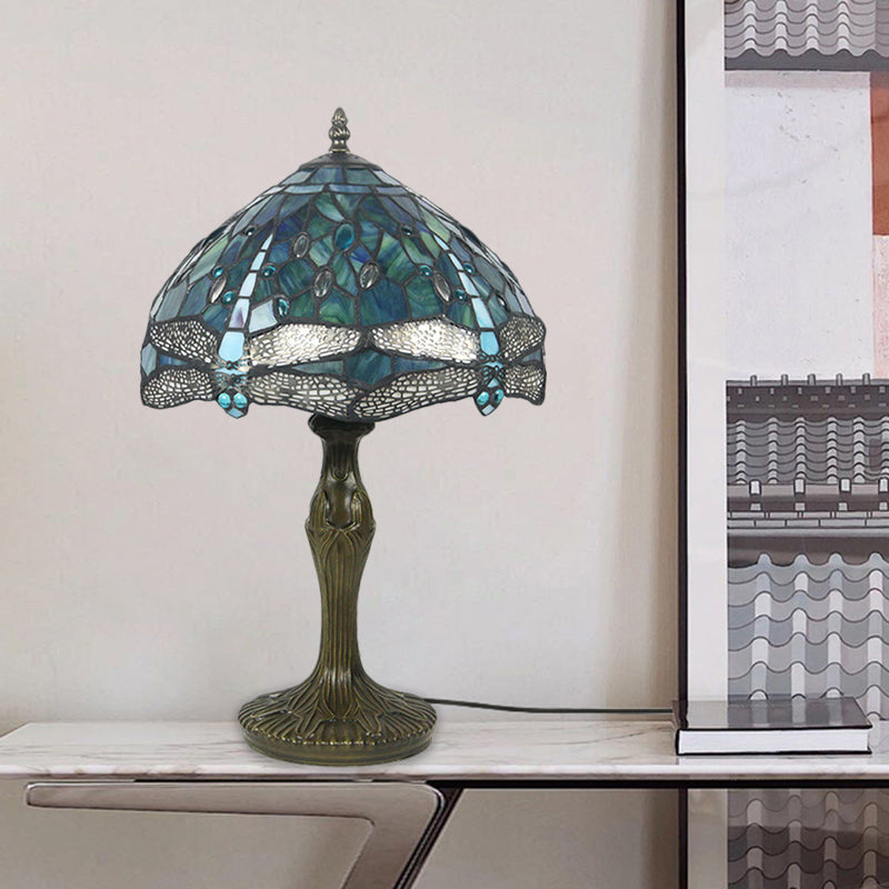 Bol lampe de nuit en vitrail méditerranéenne