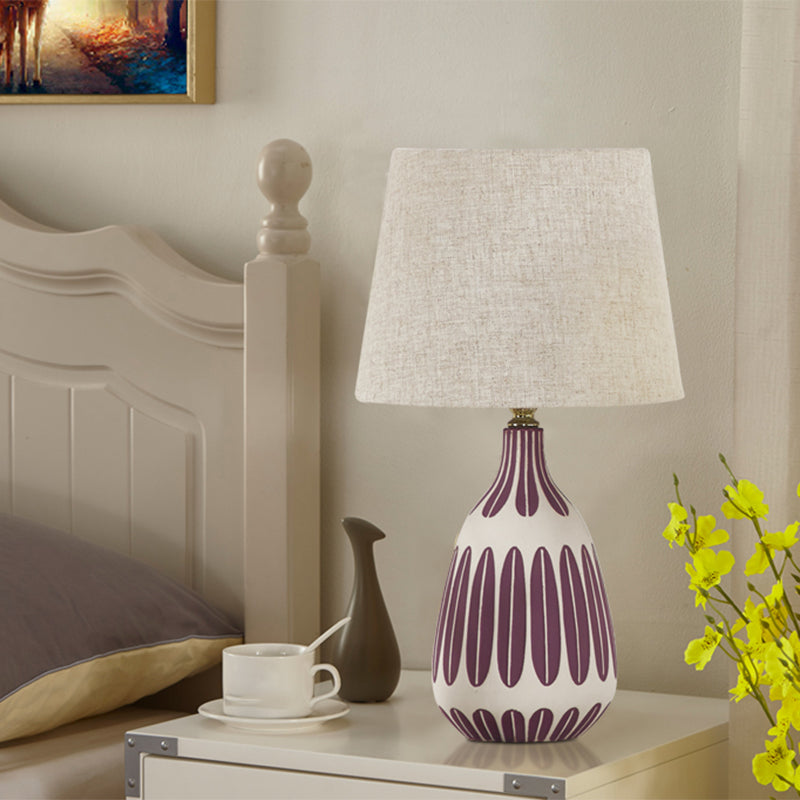 Scandinavo 1 tavolo da testa chiaro rosa/verde/viola lampada da comodino con tonalità in tessuto per letto
