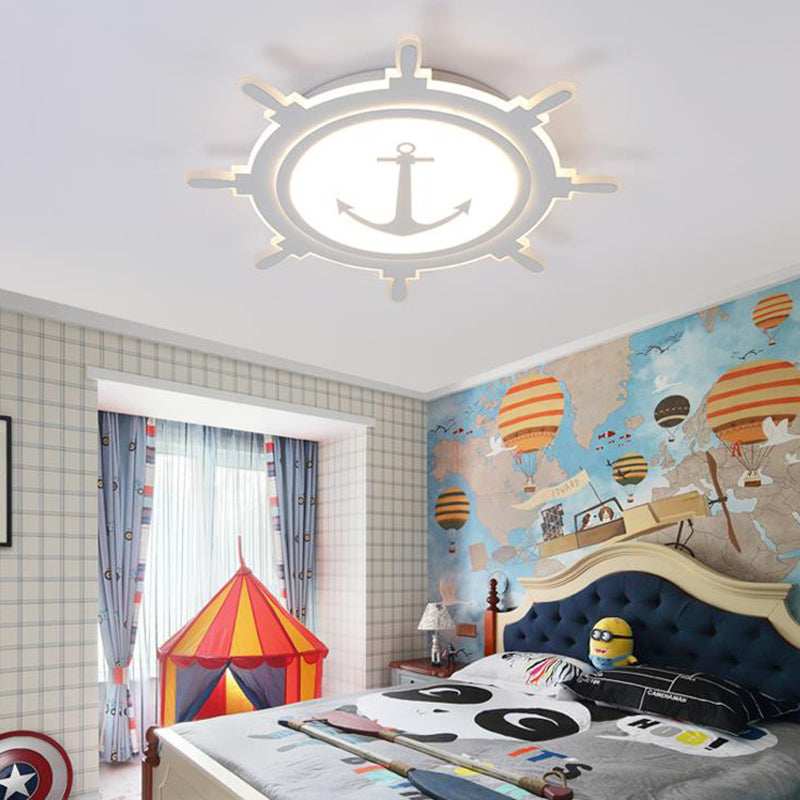 Ruder und Anker Flushmount Licht nautischen Stil Acryl Deckenleuchte für Teen