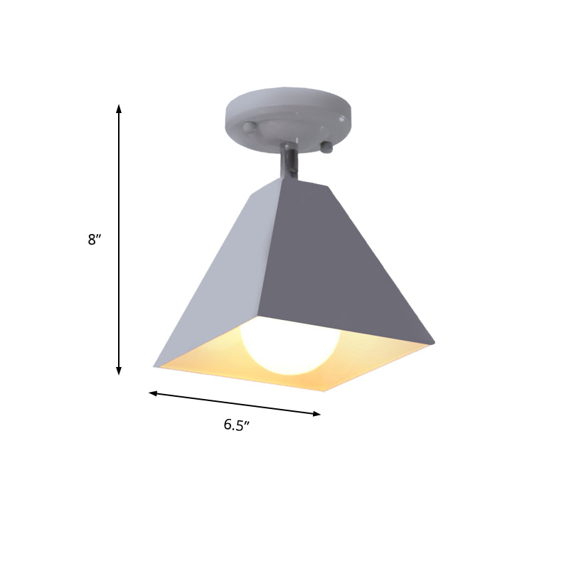 1 Craftsman Head Flush Mount Light moderne plafond en métal élégant pour la boutique de tissu de bureau
