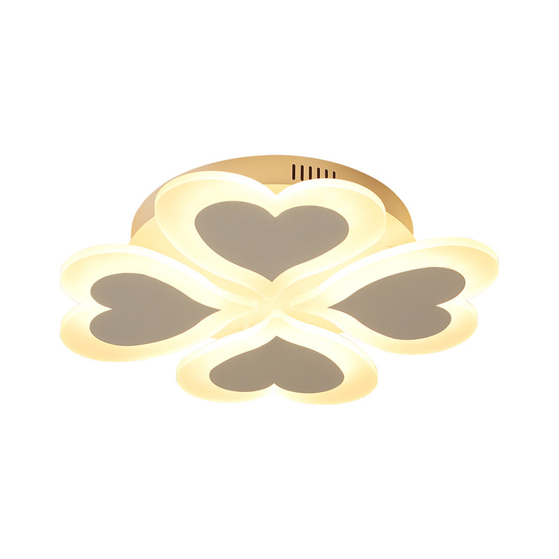 Clover Ceiling Lighting Modernism Acrylic Sleeping Room LED Flush Mount Fixture in White