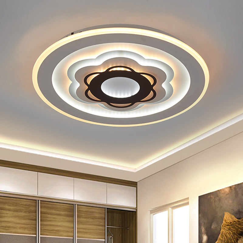 White LED Floral Ceiling Mounted Light Simplicity Acrylic Flush Mount Lighting Fixture