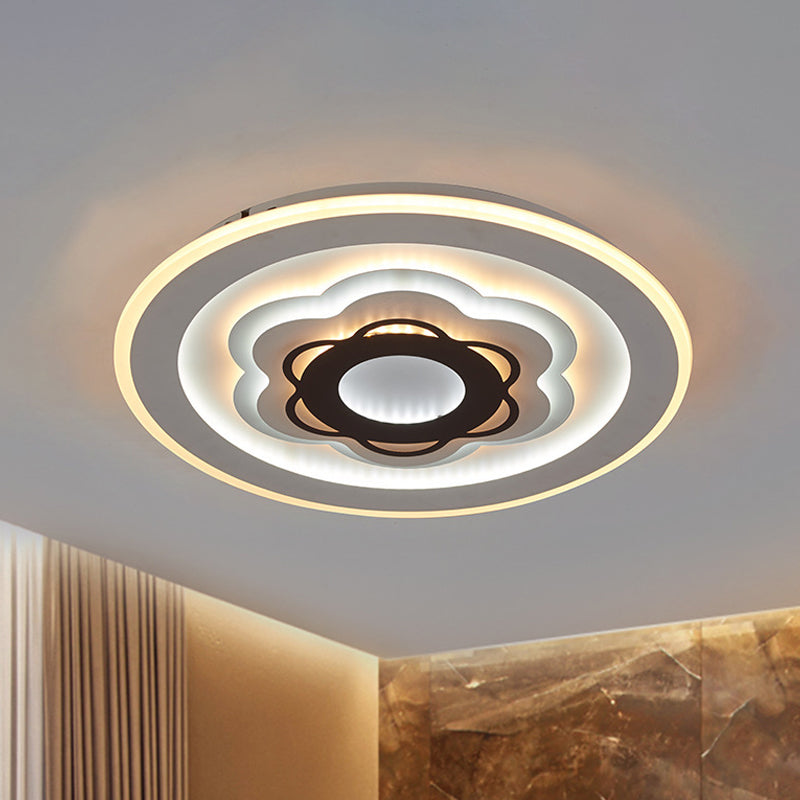 White LED Floral Ceiling Mounted Light Simplicity Acrylic Flush Mount Lighting Fixture