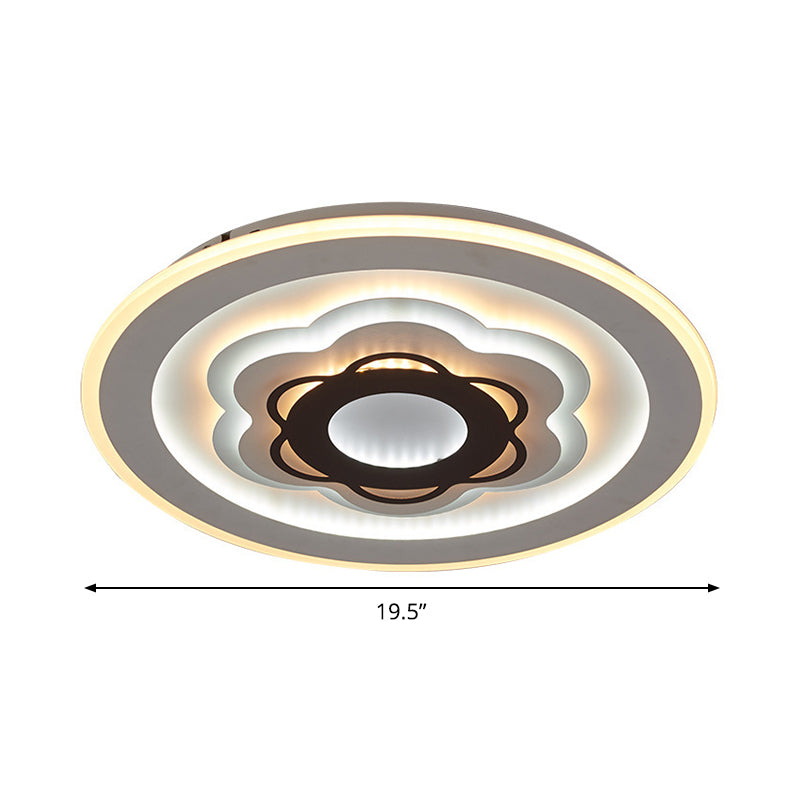 White LED Floral Ceiling Mounted Light Simplicity Acrylic Flush Mount Lighting Fixture