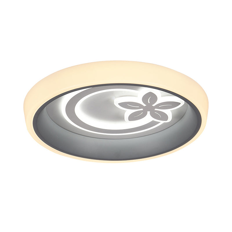 Rond plafond dicht bij plafondverlichting Noordse acryl eetkamer LED inbouwlamp met bloemmotief in wit