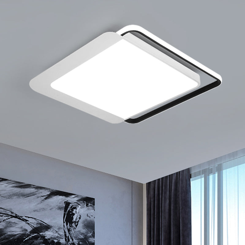 Nordic Overlapping Flush Mount Lamp Acrylic LED Bedroom Ceiling Light Fixture in White