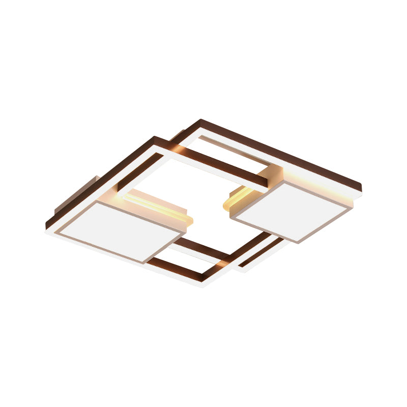 Nordic LED Ceiling Flush Mount with Acrylic Shade Black Geometric Flush Light Fixture, 18"/21.5" W