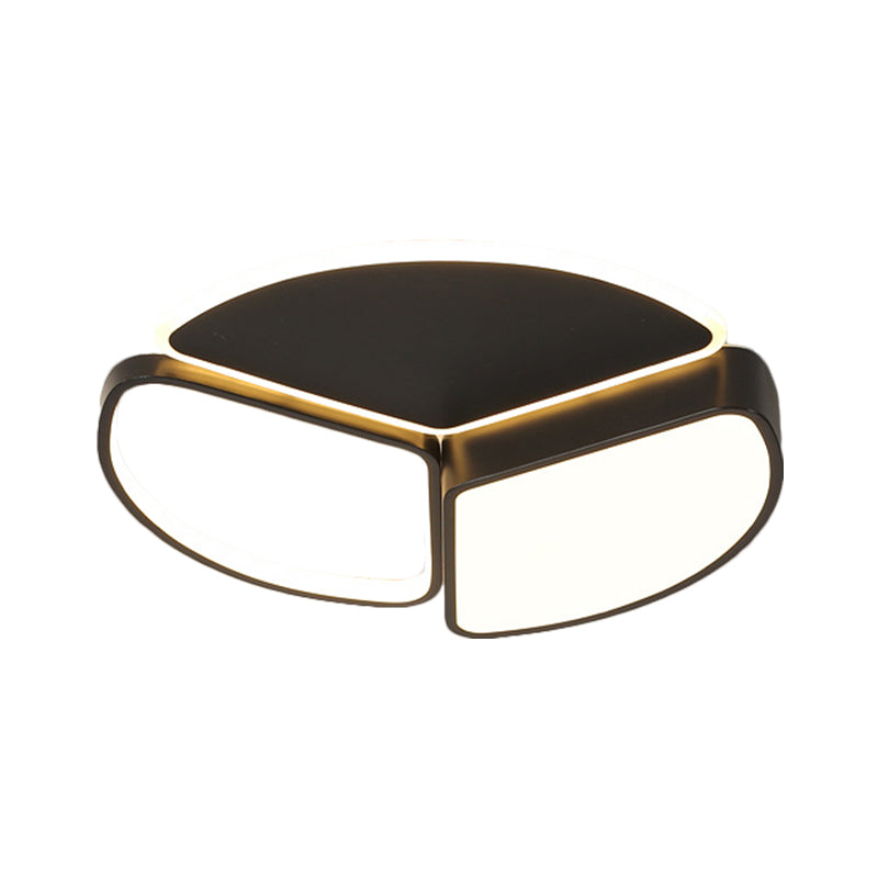 Geometric Flush Ceiling Light Modern Metal LED Black Flush Mount Lighting in Warm/White Light