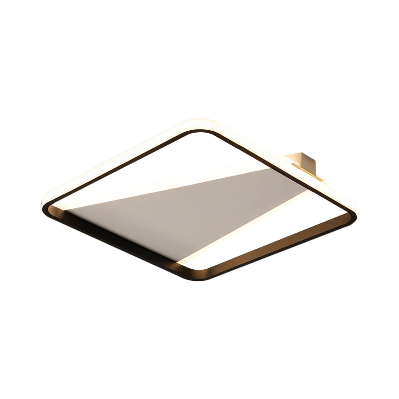 Geometric Acrylic Flush Light Minimalist LED Black Flush Mount Lighting, 16.5"/20.5" Width