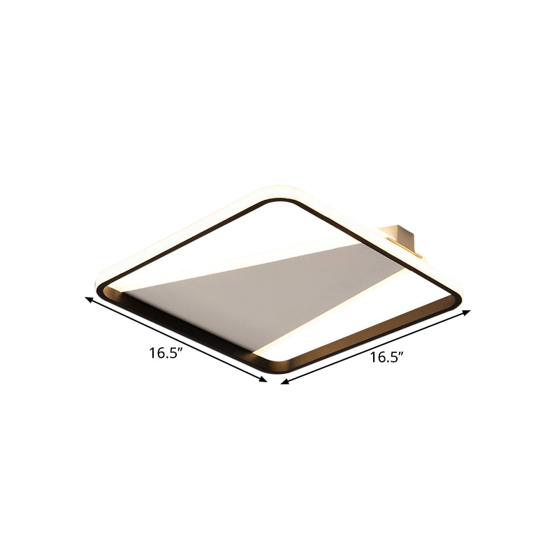 Geometric Acrylic Flush Light Minimalist LED Black Flush Mount Lighting, 16.5"/20.5" Width