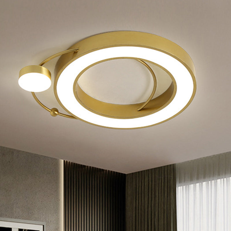 Holle Metalen Flush Plafond Licht Modernist LED Goud Plafond Flush Mount in wit/Geel licht