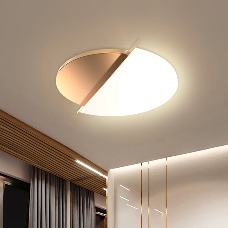 Minimalist 16"/23.5" Wide LED Flush Mount White Sunrise Ceiling Light Fixture with Acrylic Shade for Bedroom