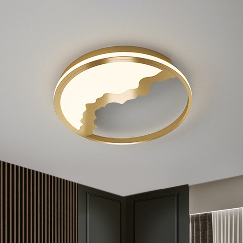 Geometric Flush Mount Light Modern Acrylic LED Brass Flushmount Lighting, 12.5"/16.5"/20.5" Width