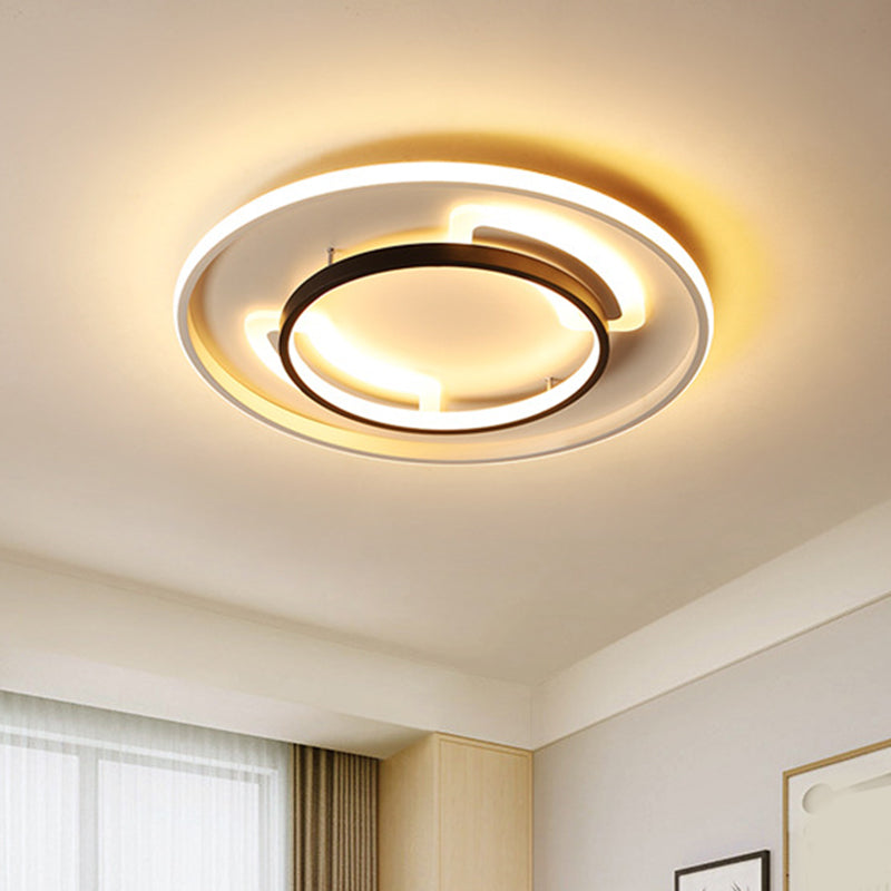 Acrylic Circular Flush Ceiling Light Modern 16"/19.5" W LED White Flush Mount Lamp in Warm/White Light