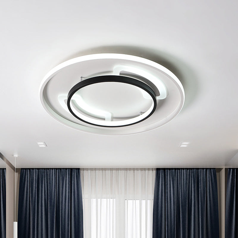 Acrylic Circular Flush Ceiling Light Modern 16"/19.5" W LED White Flush Mount Lamp in Warm/White Light