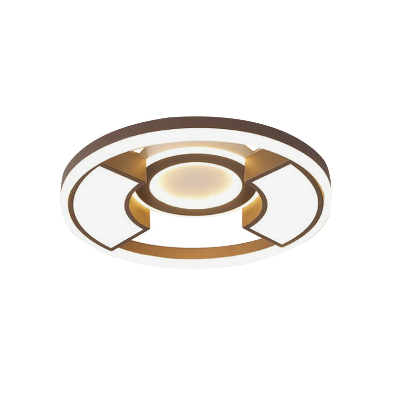 Acrylic Round Flush Ceiling Light Modern Style 16"/19.5" Dia LED White Flush Mount Lighting in Warm/White Light