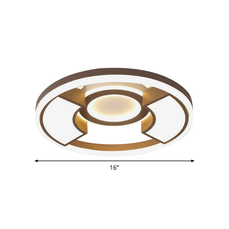 Acrylic Round Flush Ceiling Light Modern Style 16"/19.5" Dia LED White Flush Mount Lighting in Warm/White Light