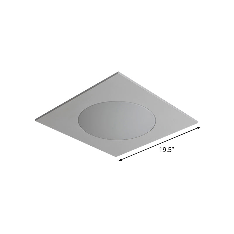Wit Vierkant Inbouw Hedendaags 19,5"/23,5" W LED Acryl Plafondgemonteerd Armatuur in Warm/Wit Licht