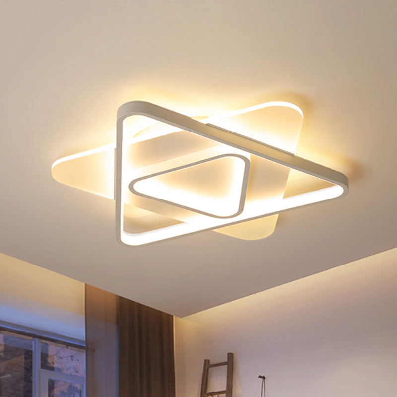 Lámpara de montaje empotrado triangular acrílico nórdico 17 "/21"/25 "de ancho LED luz de techo empotrada blanca, luz cálida/blanca