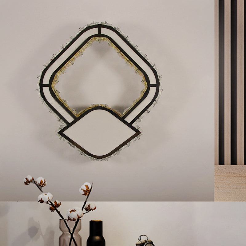 Petal Wall Lighting Ideas Modernist Cut Crystal LED White Wall Mount Lamp in Warm/White Light
