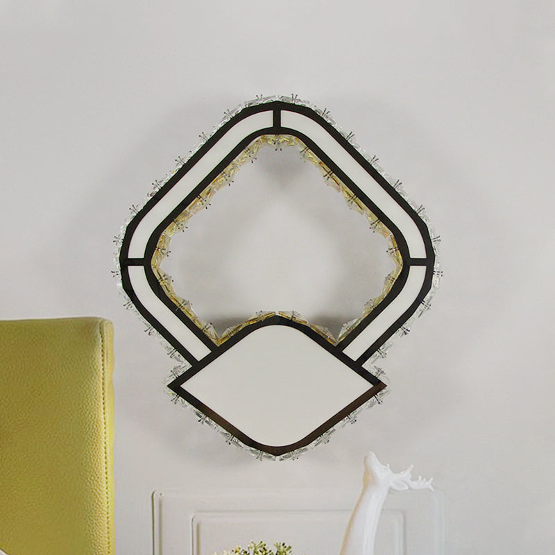 Petal Wall Lighting Ideas Modernist Cut Crystal LED White Wall Mount Lamp in Warm/White Light