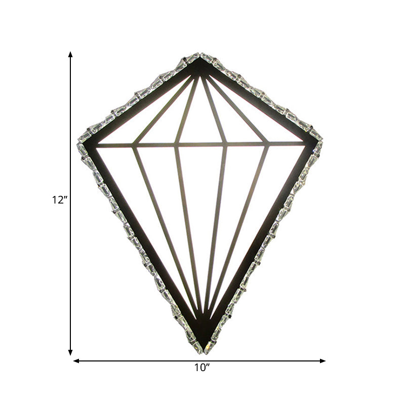 White LED Diamond Wall Lighting Simplicity Acrylic Wall Sconce with Crystal Deco in Warm/White Light