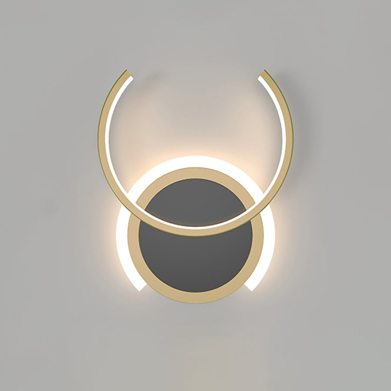 Metal C-Shaped Wall Sconce Light Nordic LED Wall Lighting in Gold for Bedroom, Warm/White Light