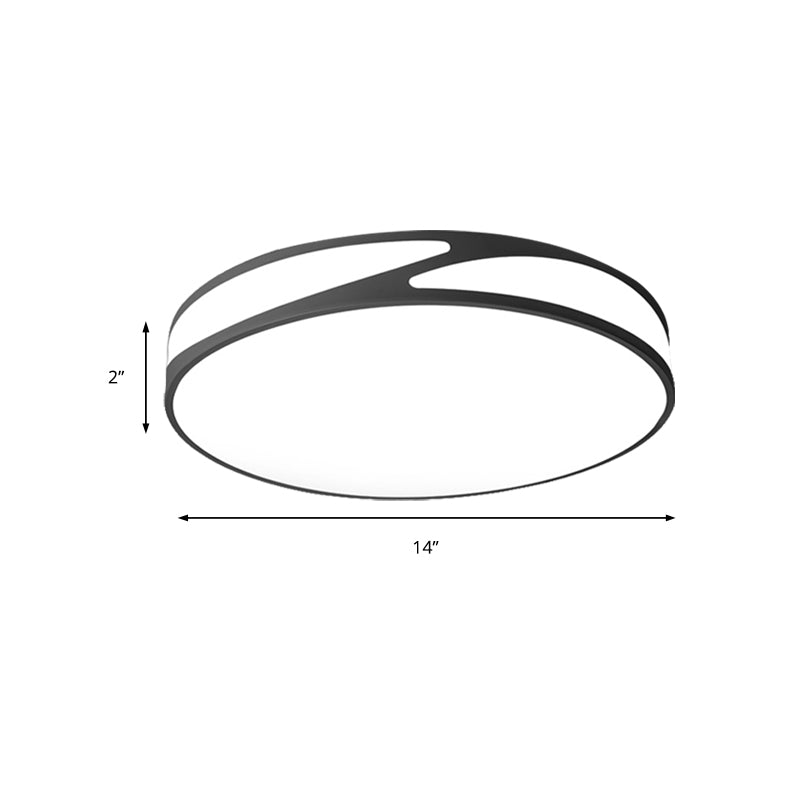 Lámpara empotrada monocromática nórdica, Panel delgado, acrílico redondo, luz de techo LED de 18/21,5 pulgadas de ancho en luz cálida/blanca