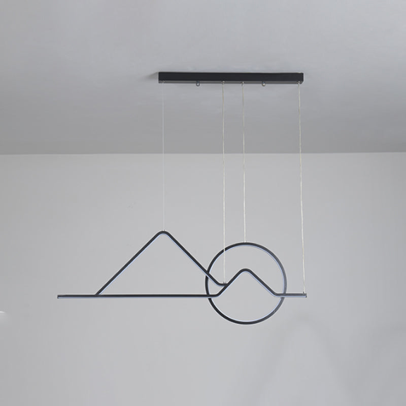 Sunset Metallic Island Hanging Lighting Contemporary Black/Gold LED Pendant lampadario per sala da pranzo