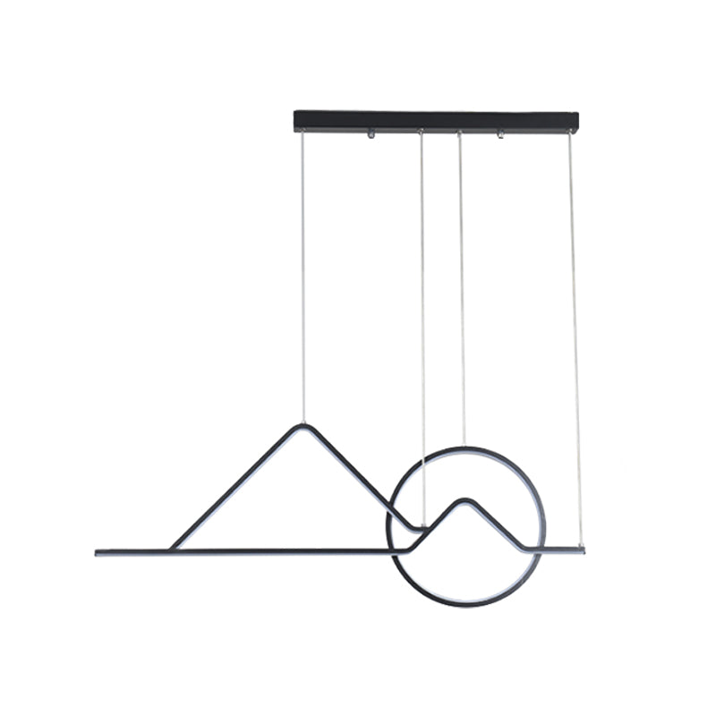 Sunset Metallic Island Hanging Lighting Contemporary Black/Gold LED Pendant lampadario per sala da pranzo