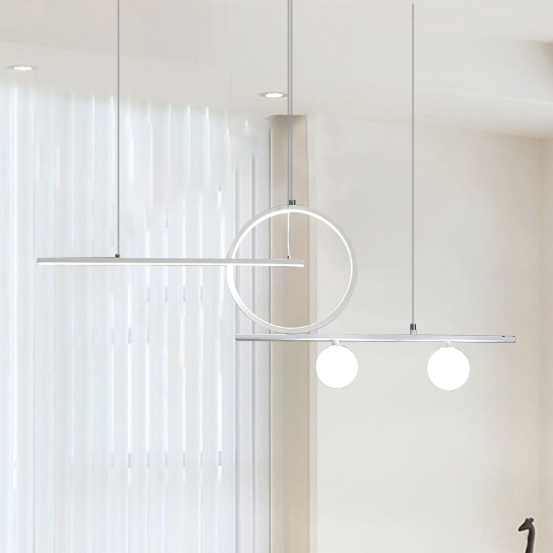 Illuminazione isola lineare lampada sospesa in metallo nordico nero/nero/oro con vetro smerigliato per sala da pranzo