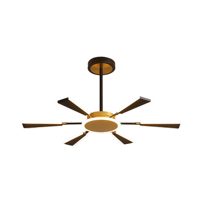 Trapezoid Living Room Chandelier Lamp Metallic 31.5"/39"/47" W LED Modern Pendant Light in Gold, Warm/White Light