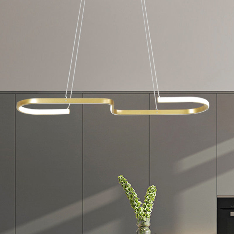 Modernisme en forme de lustre en forme de la lampe à manger métallique LED Pendante LED PENDANT en noir / or, lumière chaude / blanche